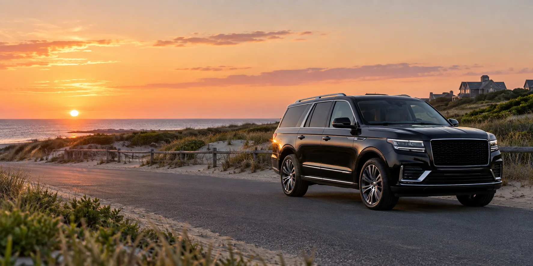Black private car for hamptons travel